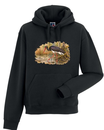 Bocian czarny /Ciconia nigra/ - prezent dla ornitologa - Bluza z kapturem / Bluza bez kaptura