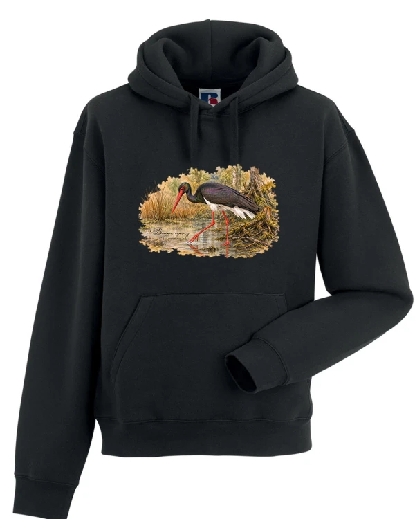 Bocian czarny /Ciconia nigra/ - prezent dla ornitologa - Bluza z kapturem / Bluza bez kaptura
