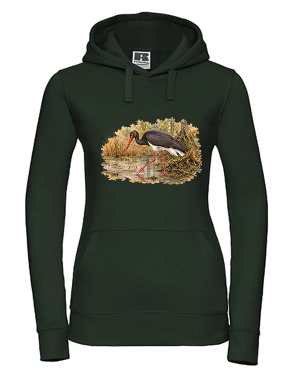 Bocian czarny /Ciconia nigra/ - prezent dla ornitologa - Bluza z kapturem / Bluza bez kaptura