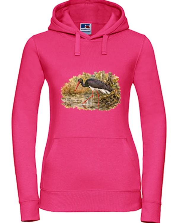 Bocian czarny /Ciconia nigra/ - prezent dla ornitologa - Bluza z kapturem / Bluza bez kaptura
