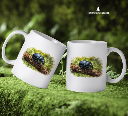 Żuk leśny - Anoplotrupes stercorosus - Prezent dla entomologa - Kubek ceramiczny