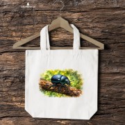 Żuk leśny - Anoplotrupes stercorosus - Prezent dla entomologa - Torba 2 ucha