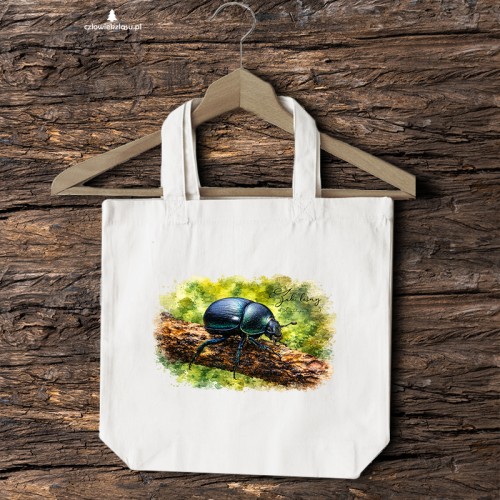 Żuk leśny - Anoplotrupes stercorosus - Prezent dla entomologa - Torba 2 ucha