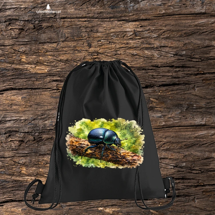 Żuk leśny - Anoplotrupes stercorosus - Prezent dla entomologa - Worek plecak