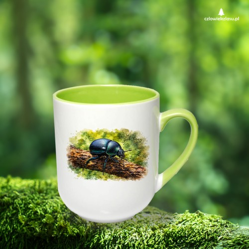 Żuk leśny - Anoplotrupes stercorosus - Prezent dla entomologa - Kubek coffee