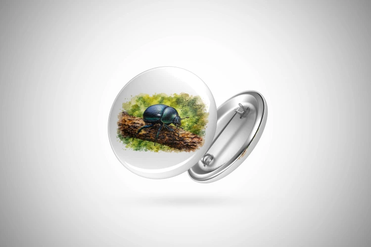 Żuk leśny - Anoplotrupes stercorosus - Prezent dla entomologa - Przypinka