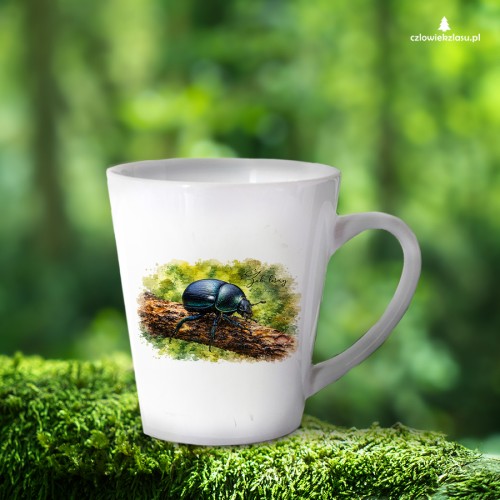 Żuk leśny - Anoplotrupes stercorosus - Prezent dla entomologa - Kubek latte