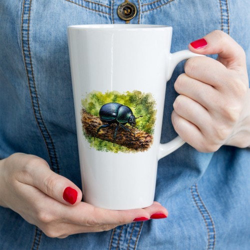 Żuk leśny - Anoplotrupes stercorosus - Prezent dla entomologa - Kubek latte