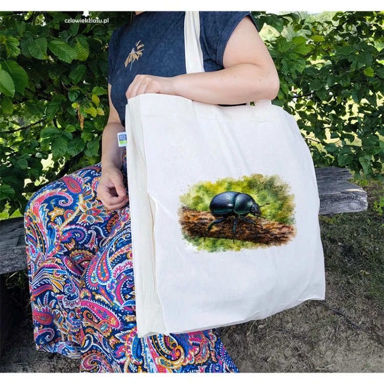 Żuk leśny - Anoplotrupes stercorosus - Prezent dla entomologa - Duża torba premium