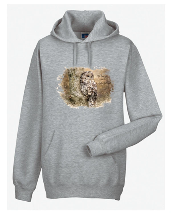 Puszczyk uralski / Strix uralensis / - prezent dla ornitologa - Bluza z kapturem / Bluza bez kaptura
