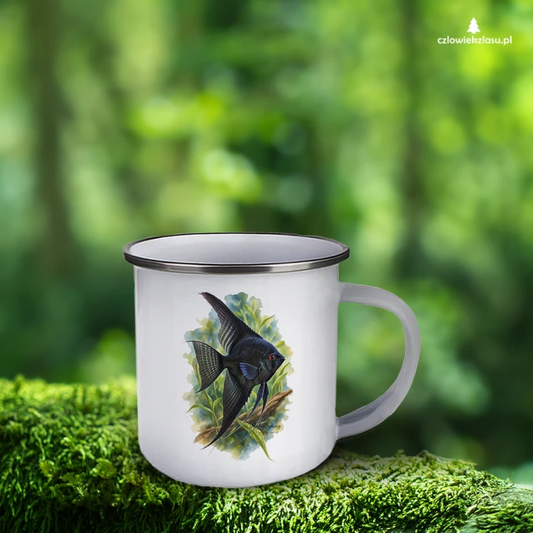 Skalar czarny /Pterophyllum scalare/ - Kubek emaliowany