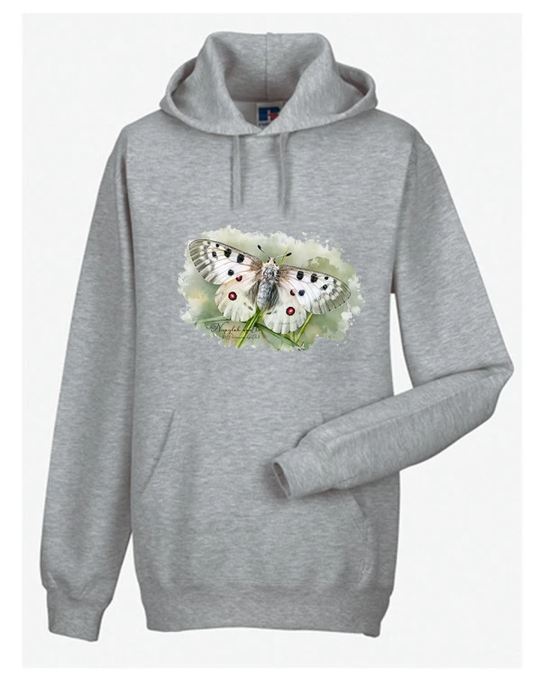 Niepylak apollo /Parnassius apollo/ - prezent dla Lepidopterologa, prezent dla entomologa - Bluza z kapturem / Bluza bez kaptura